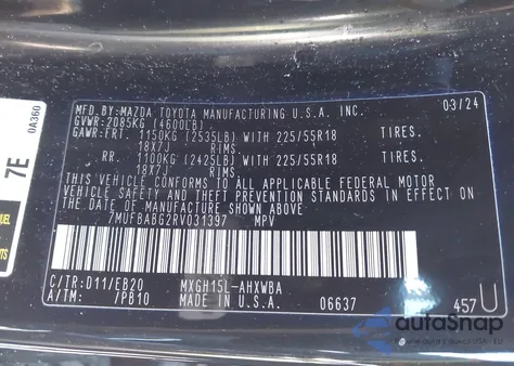 2024 Toyota Corolla Cross Hybrid Xse z USA, uszkodzony, nr VIN 7MUFBABG2RV031397